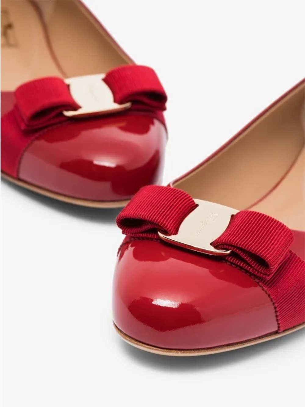 Salvatore Ferragamo Red Patent Varina Bow Flats - Picture 10 of 12